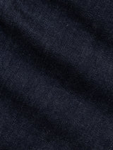 Close-up of dark blue comfort stretch denim with a visible diagonal weave and subtle texture, used in the BGrepi Dai V Dark V2 Jeans by Blue de Gênes—ideal for durable, stylish jeans.