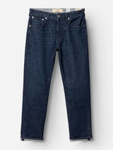 The BGgiacomo Arthour Jeans by Blue de Gênes, crafted in denim blue comfort stretch fabric with a straight leg cut, five-pocket design, and button fly, are shown laid flat on a white background.