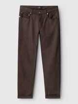 Dark brown regular fit BGvinci Iro Pant - Hot Fudge Brown jeans with straight legs and a five-pocket design.