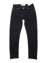 A pair of Blue de GĂȘnes Vinci Iro Pant in navy laid flat on a white background, showcasing the front with pockets, buttons, belt loops, and comfort stretch twill for added flexibility.