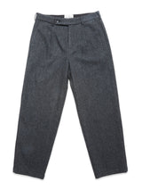 The Kyoto Pant - Black Pattern by Blue de Gênes is a relaxed straight-leg style featuring button and zipper closure, belt loops, and side pockets, shown laid flat on a white background.