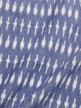 The BGforma Onda S/S Shirt by Blue de Gênes features a blue tribal-inspired pattern of white blurred geometric crosses on soft 100% cotton—ideal as an oversized resort shirt.