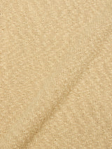 Close-up of the Blue de Gênes BGyale Slubby Crewneck Knit in Pale Khaki shows its textured surface, diagonal seam, and intricate stitch pattern, emphasizing the soft look of this premium sweater.