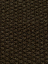 A close-up of a textured dark brown fabric with a waffle pattern, resembling a cozy knit, highlights the intricate weave and color variations of the Aimone Knit Cardigan by Blue de GĂȘnes.