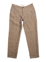 The BGpalco Lin Pants - Grey Mel by Blue de Gênes are straight-leg linen hemp blend trousers with front pockets, button closure, and belt loops—a versatile summer staple for warm days.