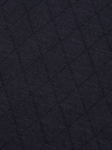 Close-up of the BGwally Diamond Polo in Dark Navy by Blue de Gênes, highlighting its subtle diamond knit pattern for a refined, textured look.