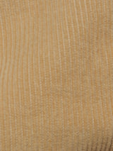 Close-up of BGfloyd Cord Shorts in Pale Khaki by Blue de Gênes, showcasing their soft texture and distinctive vertical ribbed corduroy pattern.