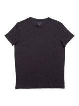 A Totti T-Shirt in dark navy by Blue de Gênes is displayed on a white background. The 100% Linen Jersey fabric looks soft and naturally textured, with a small logo tag near the bottom hem.