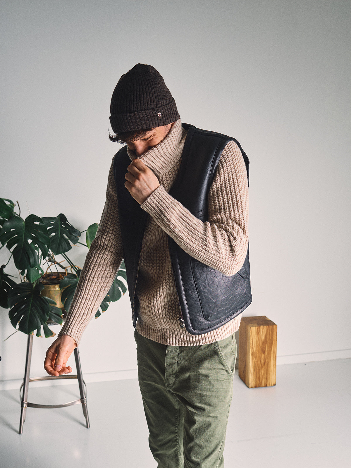パメオポーズ Half&Harf Knit Top ニット トップス　チェック sBlue-De-Genes-SS-