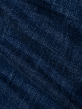 Close-up of the BGrepi Callum Jeans in Mid Blue Denim by Blue de Gênes, crafted from comfort stretch denim, highlighting the texture, distinctive weave pattern, and subtle color variations typical of regular slim fit jeans and durable denim materials.