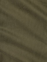 Close-up of army green fabric with a subtle herringbone pattern and soft diagonal stripes, highlighting the texture and gentle folds—ideal for coordinating with the Blue de Gênes BGmenzo Rory Chino - Army.