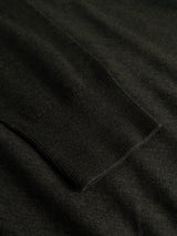 Close-up of the BGigor Polo Knit in Beech Green by Blue de Gênes, highlighting the sleeve’s fine-gauge knit, textured cuff, and subtle ribbed detailing.