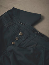 Dark blue enzyme washed BGpaulo Pavia V3 Chino - Orion Blue trousers featuring a button-fly closure and interior labels.