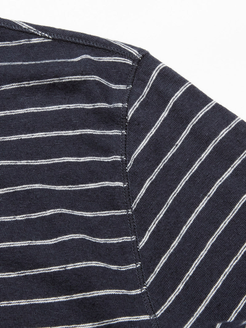 Bono Stripe L/S Grandad - Navy Stripe