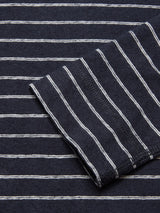 Bono Stripe L/S Grandad - Navy Stripe