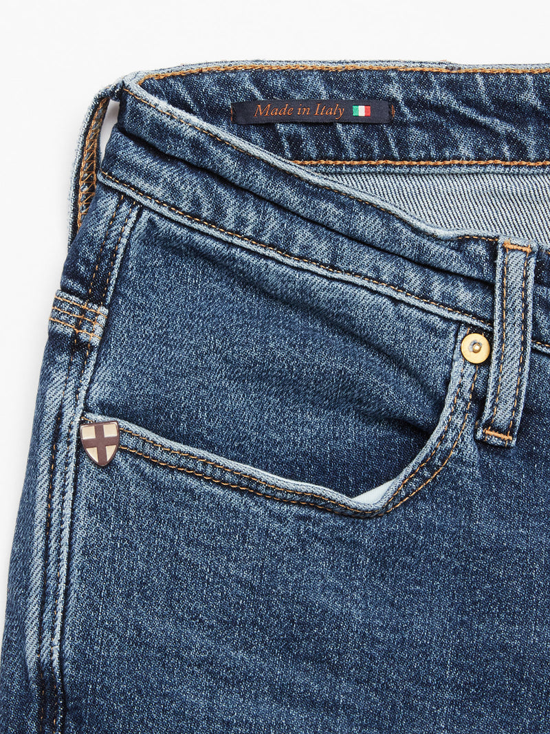 Repi Roll Jeans - Mid Blue Denim