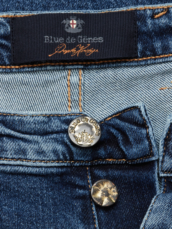 Repi Roll Jeans - Mid Blue Denim