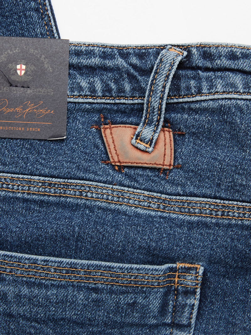 Repi Roll Jeans - Mid Blue Denim