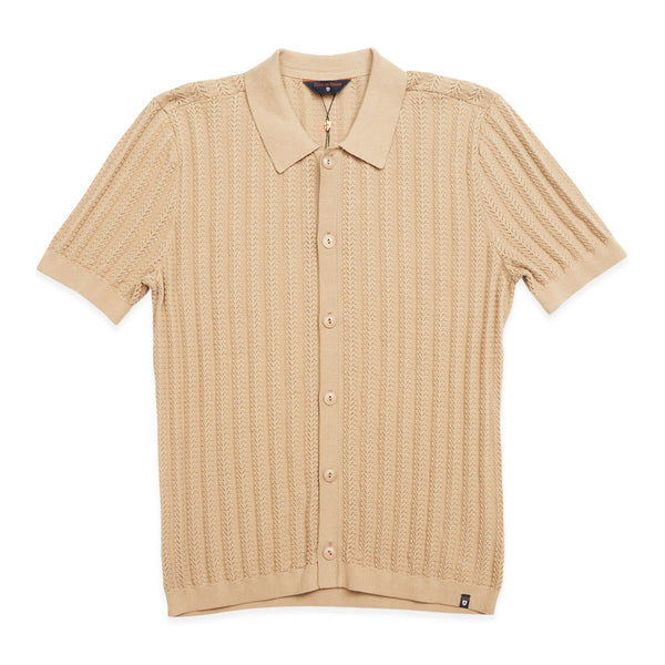 トップス BATONER 32G SMOOTH KNIT POLO BEIGE Essential 32G SMOOTH KNIT POLO SHORT SLEEVE - BATONER｜ONLINE STORE