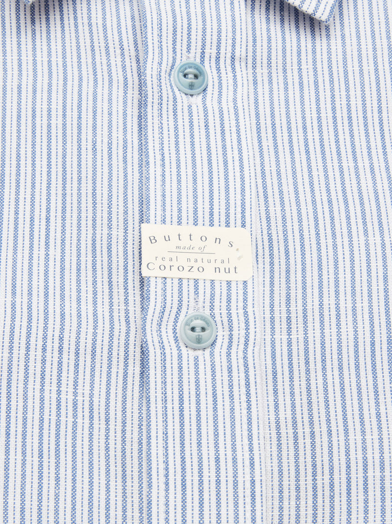 Enrico Grass Shirt - Navy Stripe