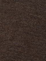 Close-up of the Toyama Knit L/S - Brown by Blue de Gênes, highlighting the detailed texture and tight weave of its premium Merino wool fabric.