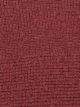 Close-up of the Porto Polo Knit in Henna by Blue de Gênes, highlighting its reddish-brown ribbed texture—ideal for men’s luxury knitwear like this refined wool polo shirt.