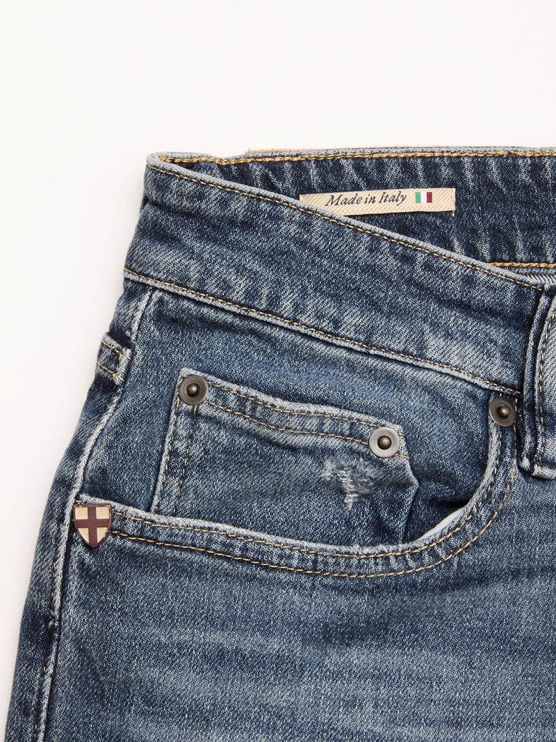 BGvinci Striker Jeans - Dark Distress – Blue de Gênes