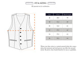 Illustration of the BGcanna Lin Gilet - Grey Mel by Blue de Gênes, showing chest/back length measurements and a size chart (46–56 cm). Note: cotton fabric may cause slight variations—use as fit guide for your casual gilet or waistcoat.