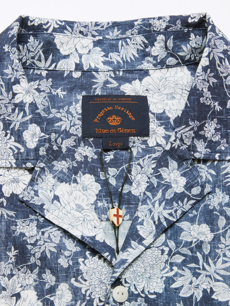 Colonnello Flower Shirt - Navy