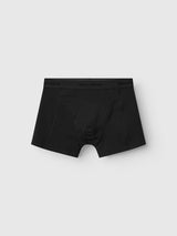 A 3-pack of black fitted men's boxer briefs by Blue de Gênes, crafted from breathable bamboo fabric with a subtle logo waistband, shown on a light gray background. Product name: BdG Boxershorts - 3 Pack - Black.