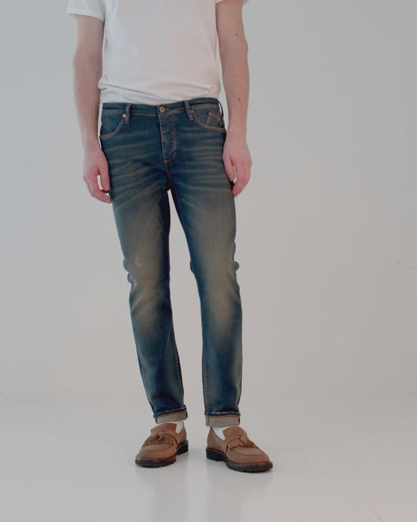 Repi Dark Vintage Jeans - Mid Blue Denim