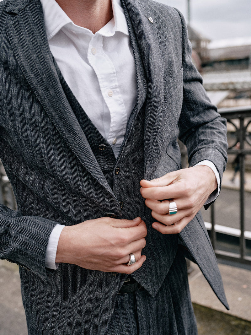 Leopardi Dori Blazer - Grey stripe