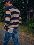 Toyama Stripe Knit L/S - Dark Navy