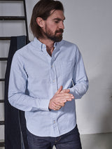 Sandro – Blue Gênes Oxford Stripe de Shirt - Blue