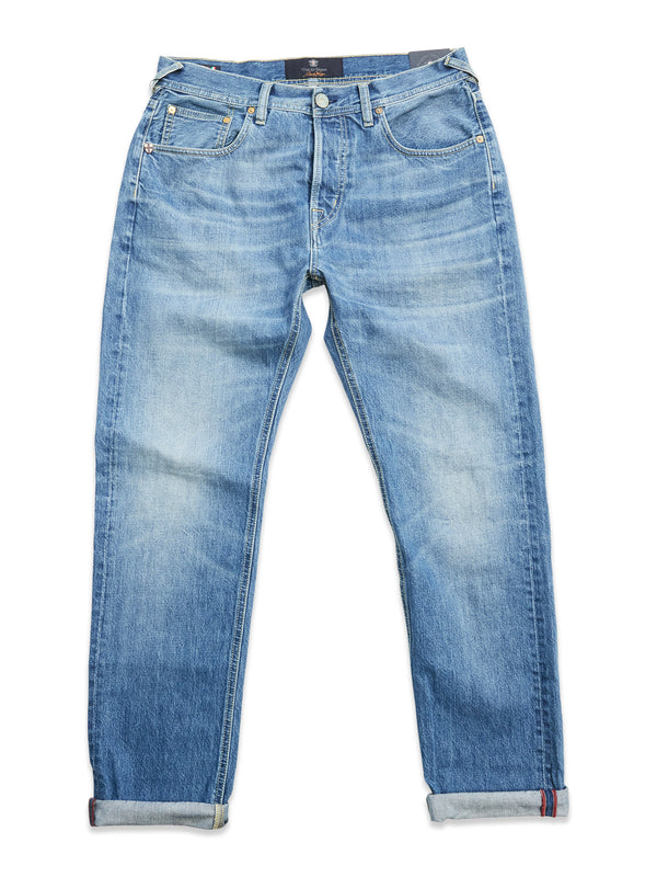 Gastone Five Used Jeans - Mid Blue Denim